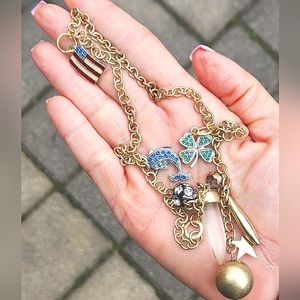 Anthropologie Crystal Charm Chain Ornament RARE